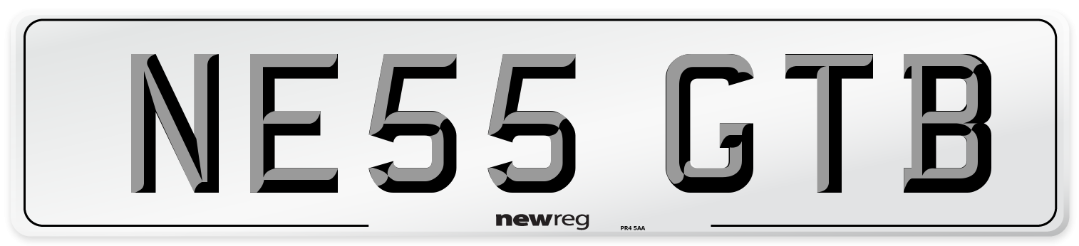 NE55 GTB Number Plate from New Reg